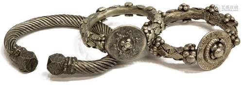 (3) HEAVY & ORNATE BEDOUIN MARIA THERSA BRACELETS