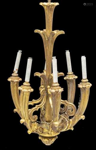 VENETIAN GILTWOOD 6-LIGHT CHURCH CHANDELIER