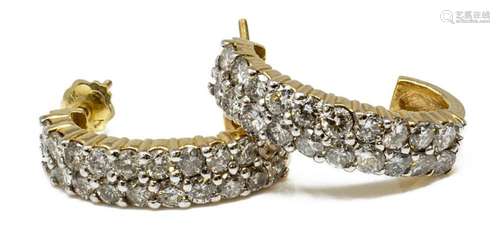 ESTATE 14KT GOLD & 2.40CTTW DIAMOND EARRINGS