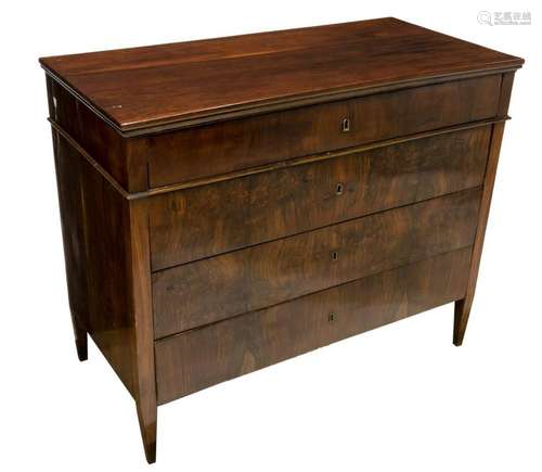 FRENCH EMPIRE BURLWOOD COMMODE