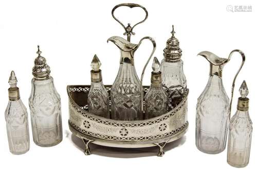 ENGLISH HESTER BATEMAN STERLING SILVER CRUET SET