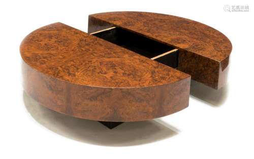 FRENCH BURLWOOD COFFEE TABLE, AFTER WILLY RIZZO