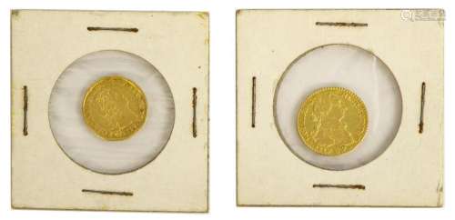 (2) GOLD COINS, SPAIN & PORTUGUAL, 1728, 1787