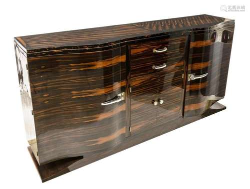 FRENCH ART DECO MACASSAR EBONY SIDEBOARD