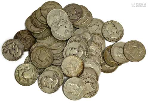 (51) U.S. FRANKLIN HALF DOLLARS, .90 SILVER