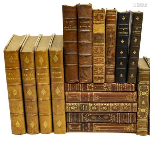 (25) FRENCH LIBRARY SHELF BOOKS