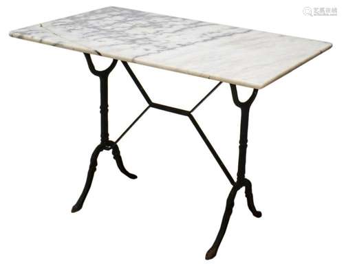 PARISIAN MARBLE & CAST IRON BISTRO TABLE