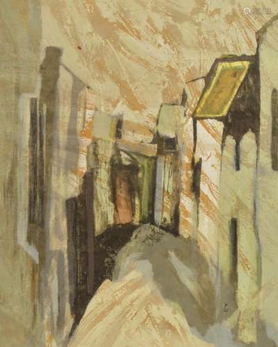 ROBERT S. MOSKOWITZ (B. 1935)HOUSES ALONG AN ALLEY