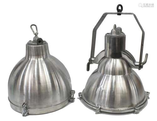 (2) INDUSTRIAL STYLE ALUMINUM PENDANT LIGHTS