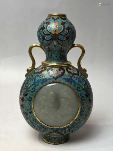 A Cloisonne Enamel Vase With Two Handle With Mark