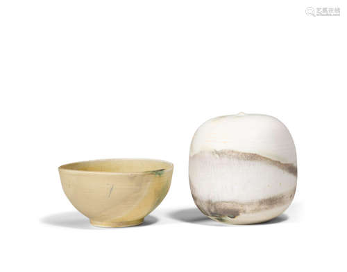 Vessel and Bowlcirca 1985glazed ceramic, each incised 'II' height of vessel 6 1/4in (16cm); height of bowl 3 3/8in (8.5cm); width of bowl 6 1/2 (16.5cm)  Toshiko Takaezu (1922-2011)