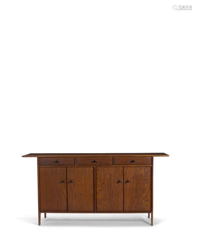 Buffet1969oak, branded 'designed made MALOOF california', impressed NAKAMOTO 36 2.69height 34 1/2in (88cm); width 71 1/2in (182cm); depth 17 1/2in (44.5cm)  Sam Maloof (1916-2009)