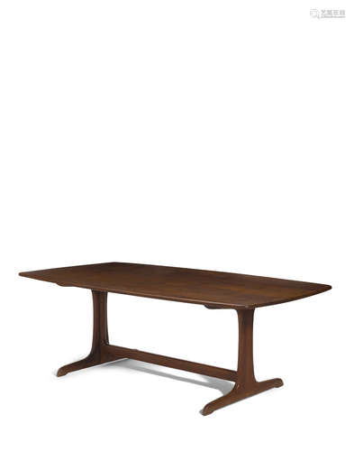 Pedestal Dining Tablecirca 1967oak, branded 'designed made MALOOF california' height 29in (74cm); width 85in (216cm); depth 44in (112cm)  Sam Maloof (1916-2009)