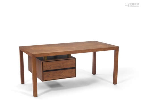 Low Table with Drawerscirca 1960 walnut, ebonized wood, brassheight 21in (54cm); width 48in (122cm); depth 26in (66cm)  Vladimir Kagan (1927-2016)