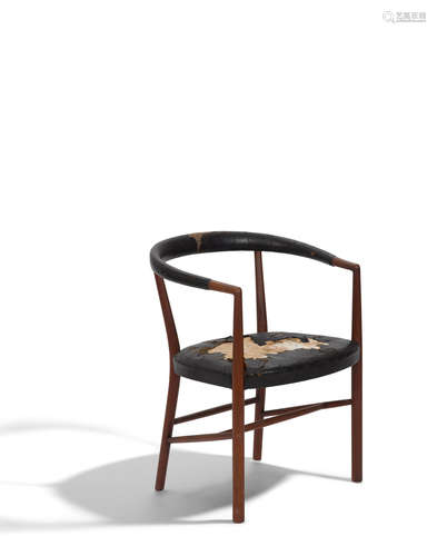 UN Chaircirca 1949teak, leather, with Jacob Kjaer tag and branded 'MADE IN DENMARK'height 29in (74cm); width 24in (61cm); depth 19in (49cm)  Jacob Kjaer (1896-1957)