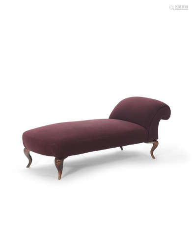 Unique Chaise Longuecirca 1995patinated bronze, wool upholsteryheight 26in (66cm); width 31in (79cm); depth 66in (168cm)  Swiss Modern