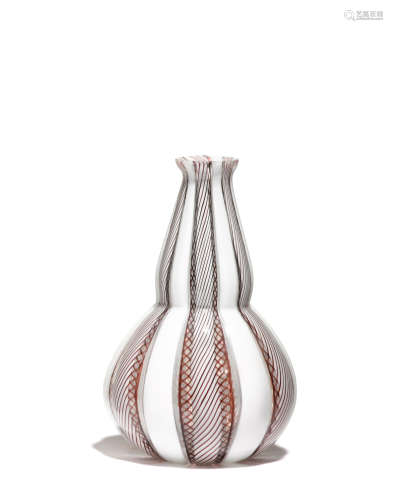 Gourd Vaselatticino glass height 10 3/4in (27cm)  Ercole Barovier (1889-1974); Attributed to