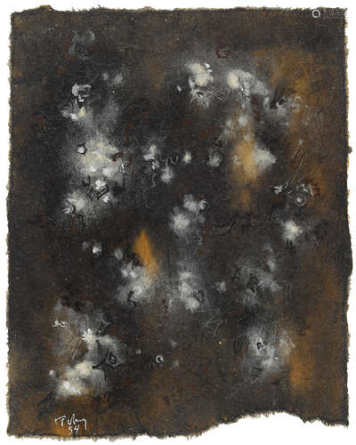 Untitled1954tempera on paper, signed and dated 'Tobey 54'6 ¼ x 5 in; (16 x 13cm)  MARK TOBEY (1890-1976)