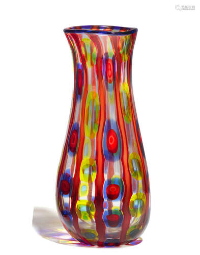 Transennati Vasecirca 1965for A.V.E.M., designed 1962, glass, murrinesheight 13 5/8in (34.5cm)  Anzolo Fuga (1914-1998)