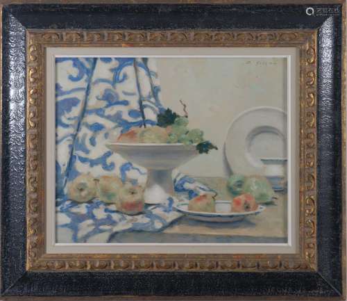 ANDRE GISSON OIL ON CANVAS STILL LIFE PAINTING