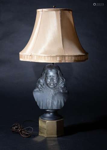 WEDGEWOOD BLACK BASALT BUST AUTHOR JOHN BUNYAN