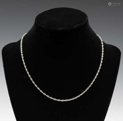 14K WHITE GOLD SPIGA WHEAT CHAIN