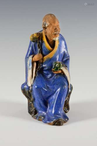 CHINESE SHIWAN STATUE OF SHOU, EARLY 20TH C.