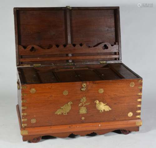 ANGLO-INDIAN DOWRY CHEST W/ BRASS, 19TH C.