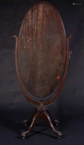 ANTIQUE EMPIRE CHEVAL DRESSING MIRROR