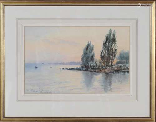 HELGA VON CRAM WATERCOLOR ST SULPICE LAKE GENEVA