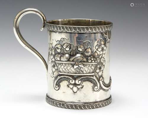 PETER KRIDER COIN SILVER REPOUSSE CUP KENDRICK