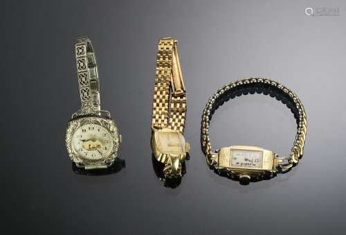 14K GOLD FILLED ART DECO LADIES WATCHES (3)