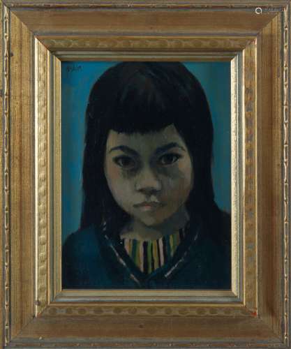 SELMA GOLDWITZ OIL ON MASONITE PORTRAIT OF A CHILD