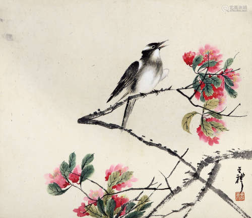 王礼（1813-1879） 花枝俏 设色纸本 镜心