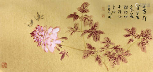 霍春阳（b.1946） 名冠群芳 设色纸本 硬卡 2011年 作