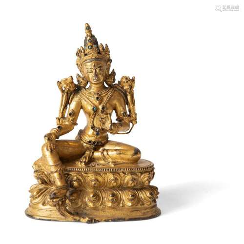 SMALL GILT-BRONZE FIGURE OF A TARA MING DYNASTY, 15TH/16TH CENTURY 12.8cm high