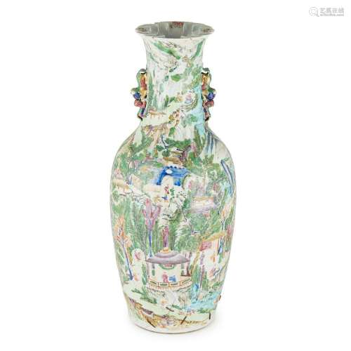 LARGE CANTON FAMILLE ROSE VASE QING DYNASTY, 19TH CENTURY 64cm high