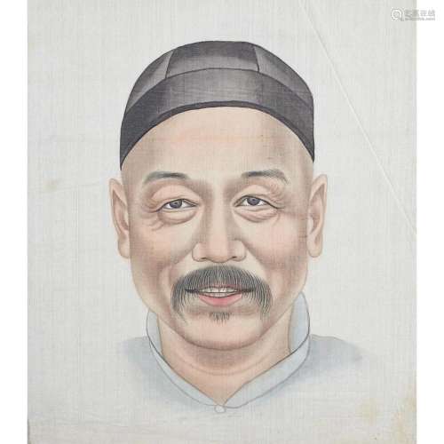 SEVEN PORTRAITS ON SILK QING DYNASTY, CIRCA 1900 29x20cm approx