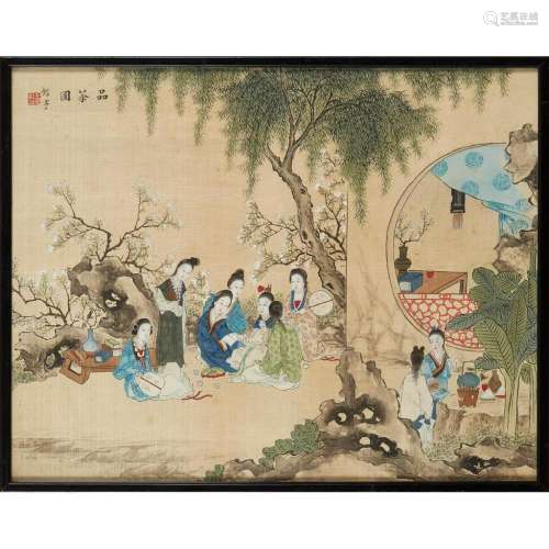 TWO PAINTINGS SIGNED JIANTING, 19TH CENTURY 40x31cm (sight)