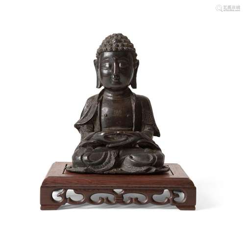 BRONZE FIGURE OF THE MEDICINE BUDDHA MING DYNASTY 18cm high