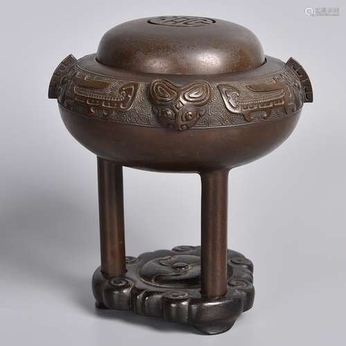 A BRONZE CENSER BURNER