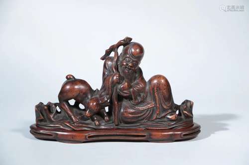 A HUANGYANG CARVED LIFE GOD ORNAMENT