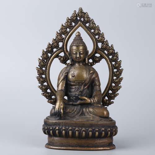 A BRONZE FIGURE OF AMITABHA