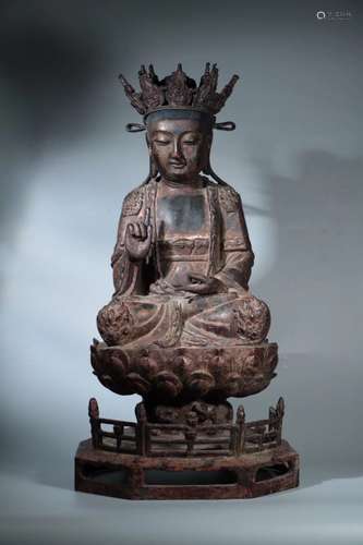 A BRONZE FIGURE OF BODHISATTVA