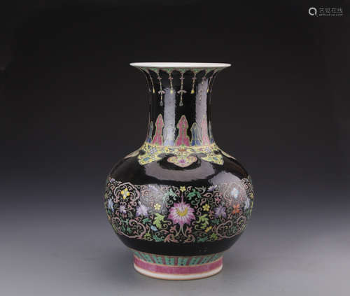 AN INK GLAZED VASE, GUANGXU MARK