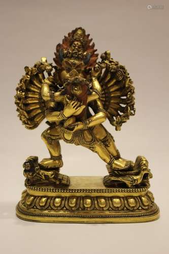 A GILTBRONZE  VAJARABHAIRAVA AND VAJRA VETALI