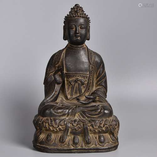 A BRONZE FIGURE OF BUDDHA