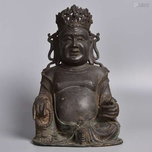 A BRONZE FIGURE OF MAITREYA