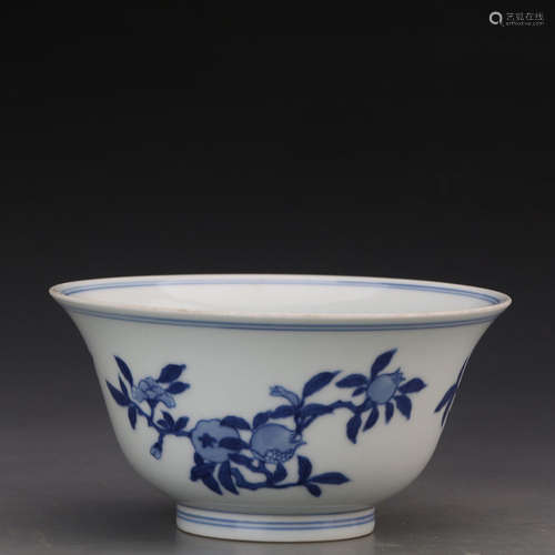 A BLUE AND WHITE BOWL,YONGZHENG MARK