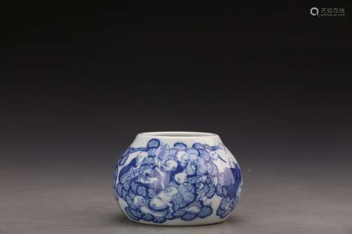 A BLUE AND WHITE WATER COUPE, KANGXI MARK